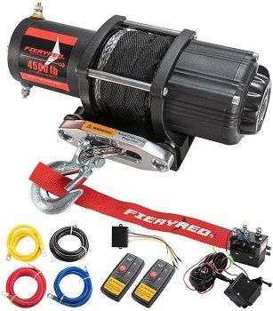 FIERYRED 12V 4500LBS Electric Synthetic Rope ATV Winch
